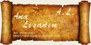 Ana Lišanin vizit kartica